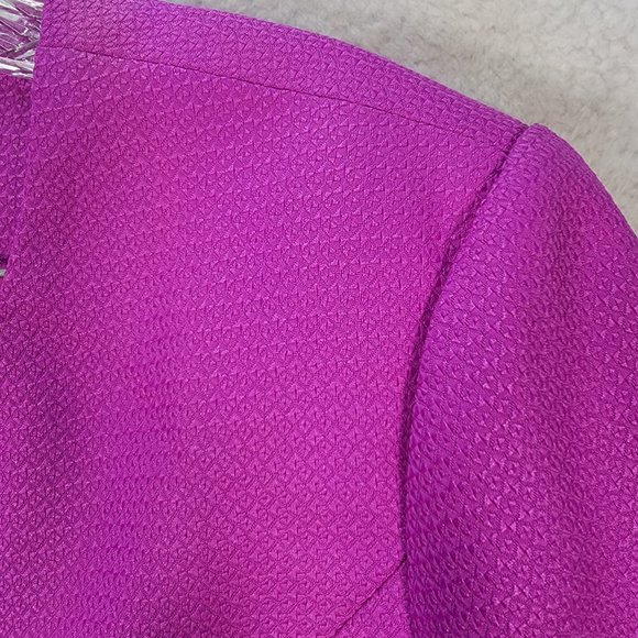 Vintage 90s D.Vine Magenta Textured Scoop Neck Ruffle Maximalist Unique Blazer - Picture 12 of 15